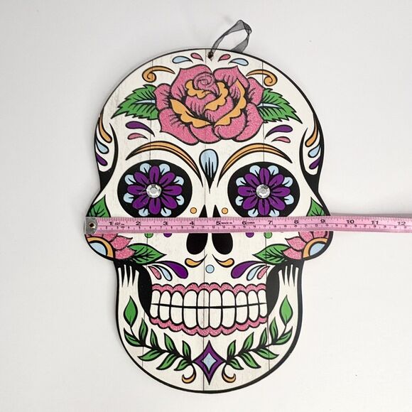 Day of The Dead Sugar Skull Wall Sign 9.5"x13" Halloween - Picture 2 of 3